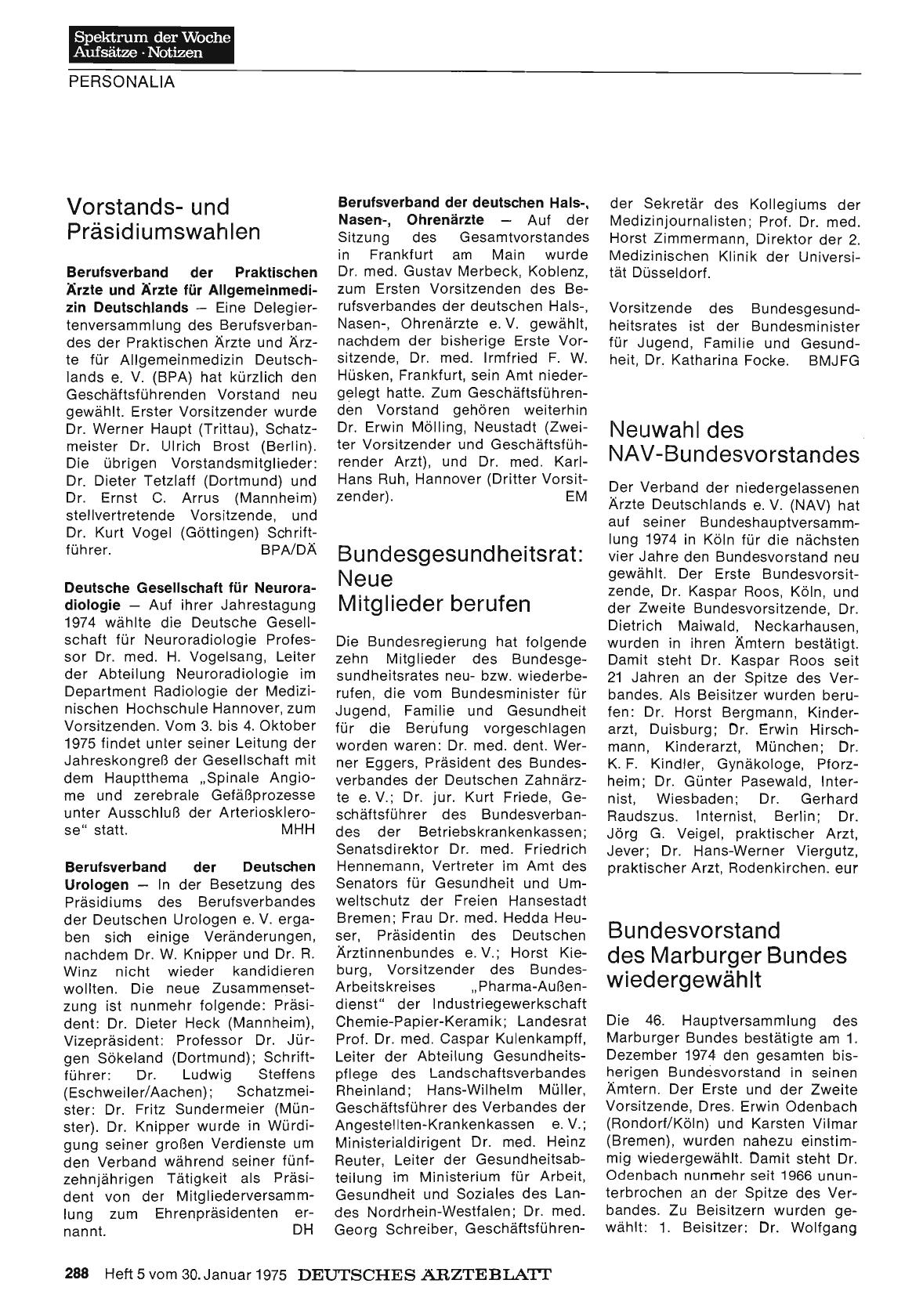 Vorschauseite 1: Vorstandsund Präsidiumswahlen