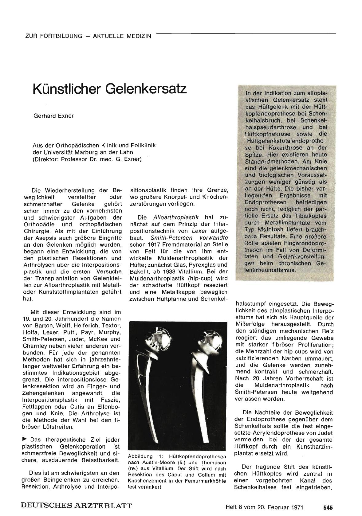 Vorschauseite 1: Künstlicher Gelenkersatz