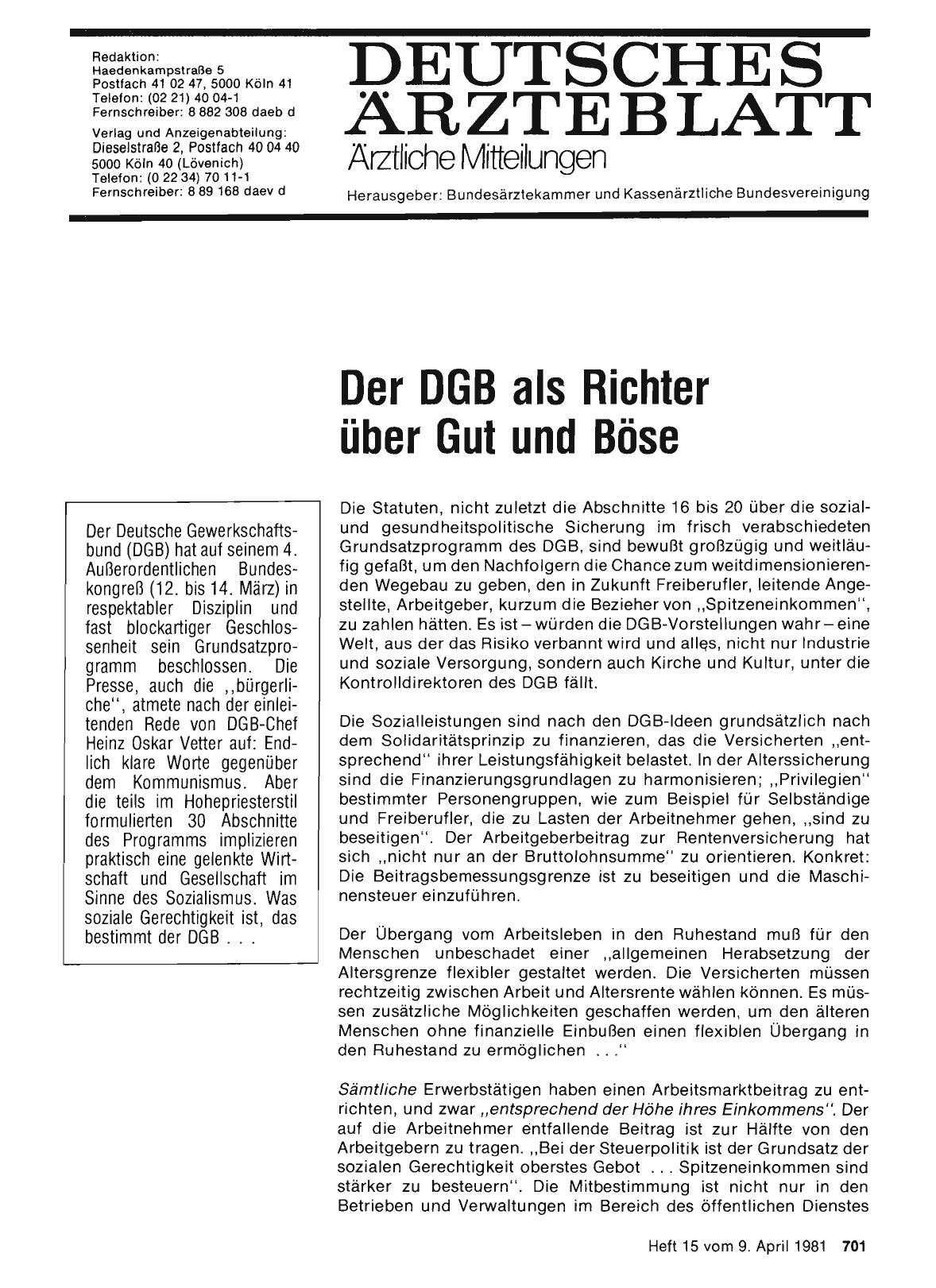 Vorschauseite 1: Der DGB als Richter über Gut und Böse