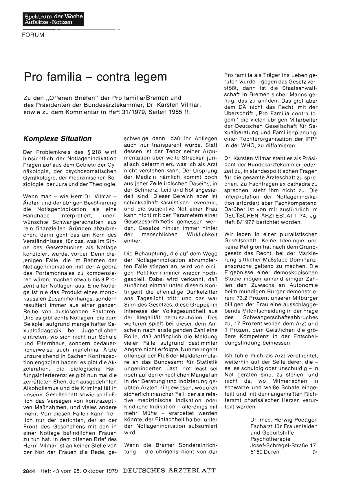 Vorschauseite 1: Pro familia — contra legem: Komplexe Situation