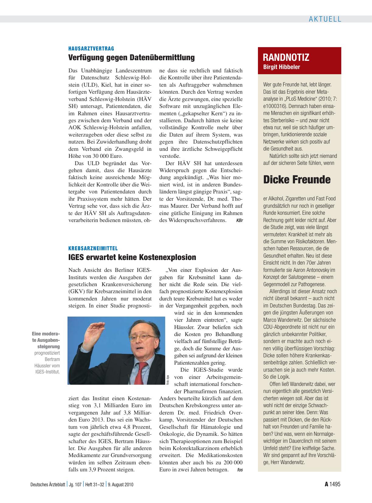 Vorschauseite 1: Randnotiz: Dicke Freunde