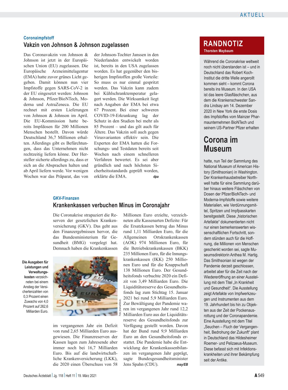 Vorschauseite 1: Randnotiz: Corona im Museum