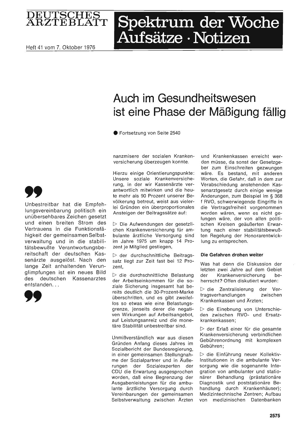 Vorschauseite 1: Auch im Gesundheitswesen ist eine Phase der Mäßigung fällig - Teil 2