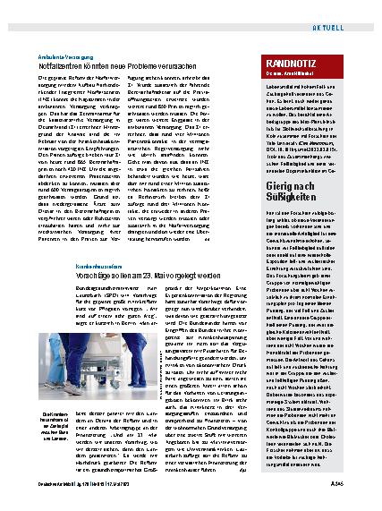 Vorschauseite 1: Ambulante Versorgung: Notfallzentren könnten neue Probleme verursachen