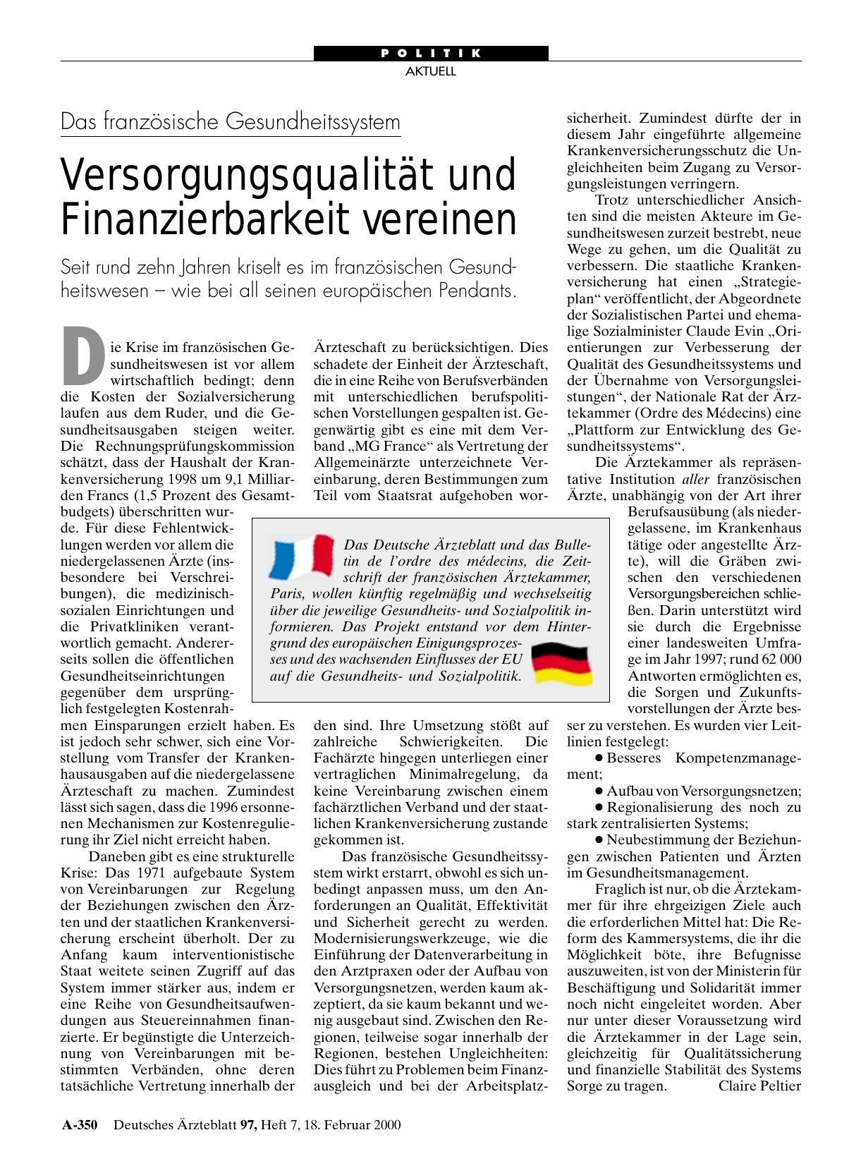 Vorschauseite 1: Das französische Gesundheitssystem: Versorgungsqualität und Finanzierbarkeit vereinen