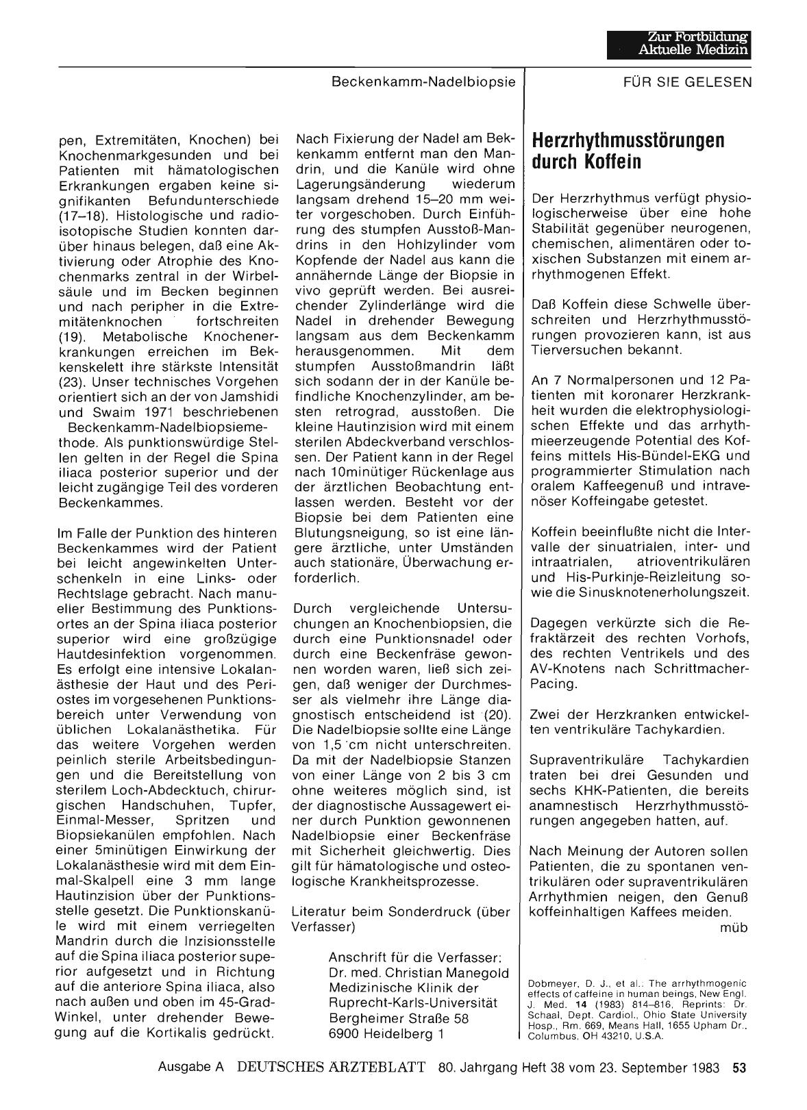 Vorschauseite 1: Herzrhythmusstörungen durch Koffein