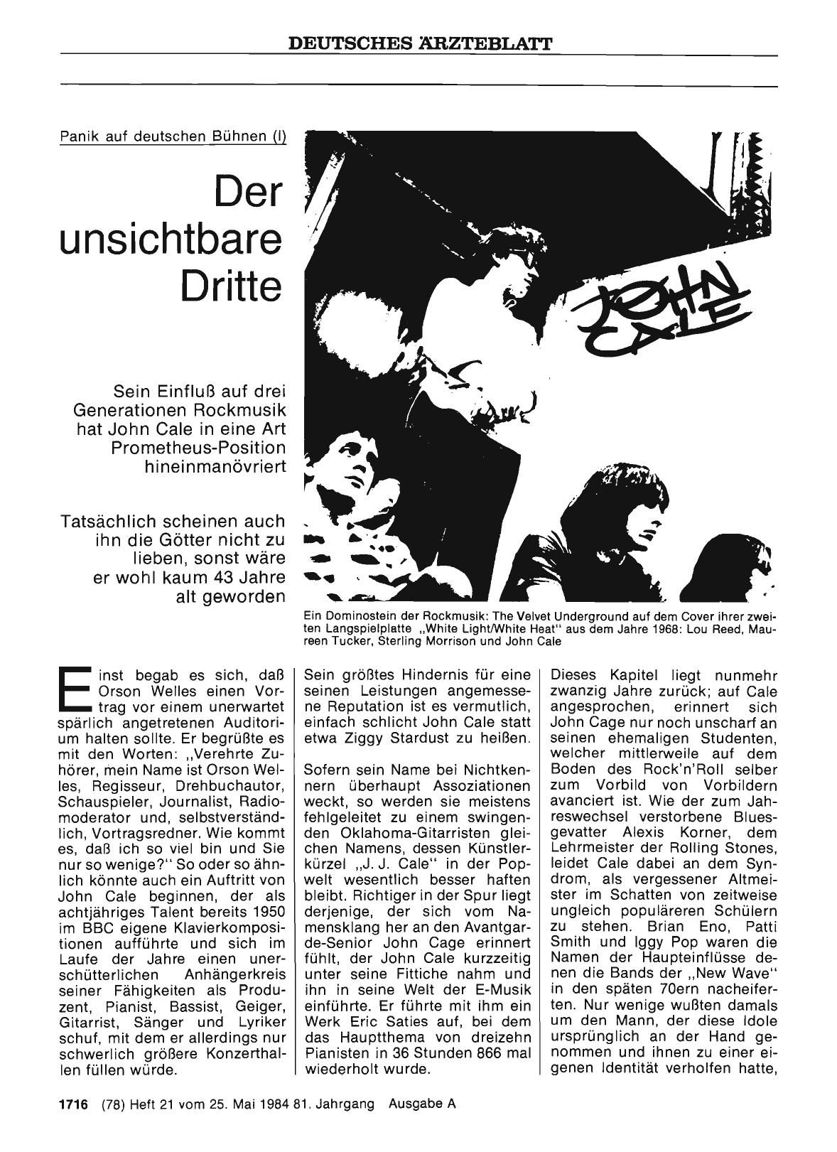Vorschauseite 1: Panik auf deutschen Bühnen (I): Der unsichtbare Dritte