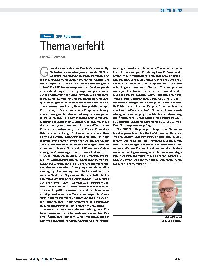 Vorschauseite 1: SPD-Forderungen: Thema verfehlt