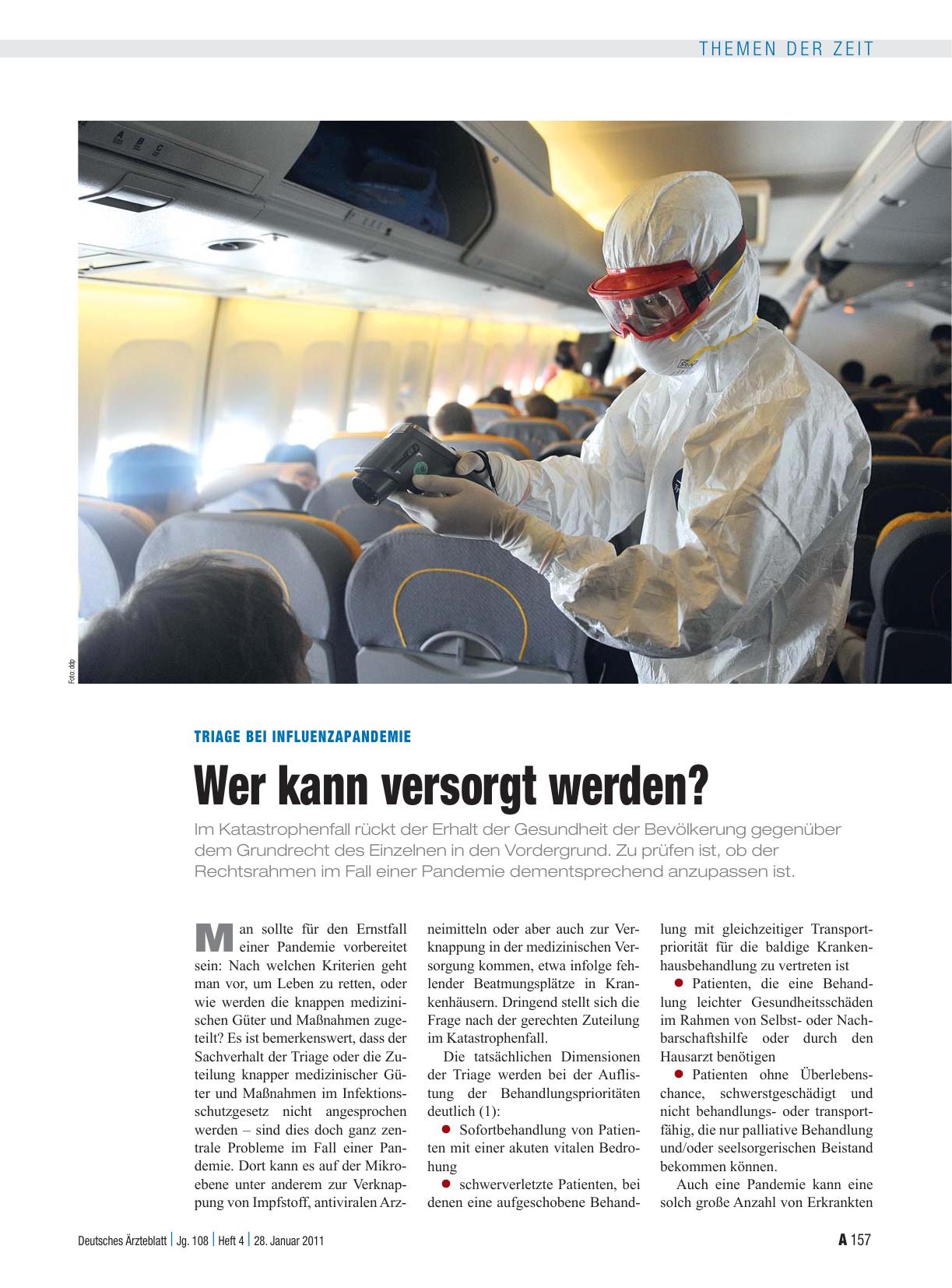 Vorschauseite 1: Triage bei Influenzapandemie: Wer kann versorgt werden?