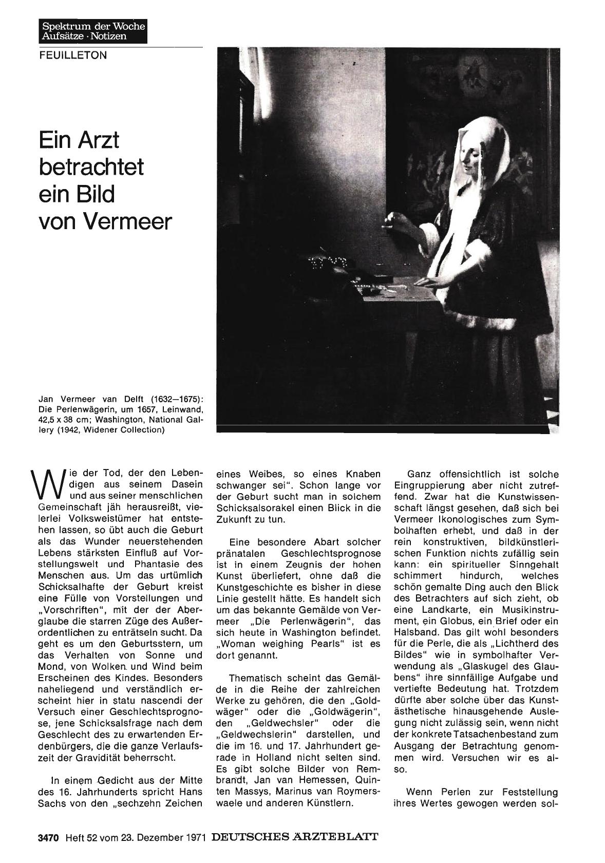 Vorschauseite 1: Ein Arzt betrachtet ein Bild von Vermeer