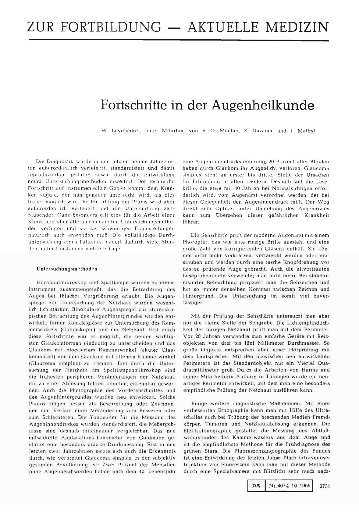 Vorschauseite 1: Fortschritte in der Augenheilkunde