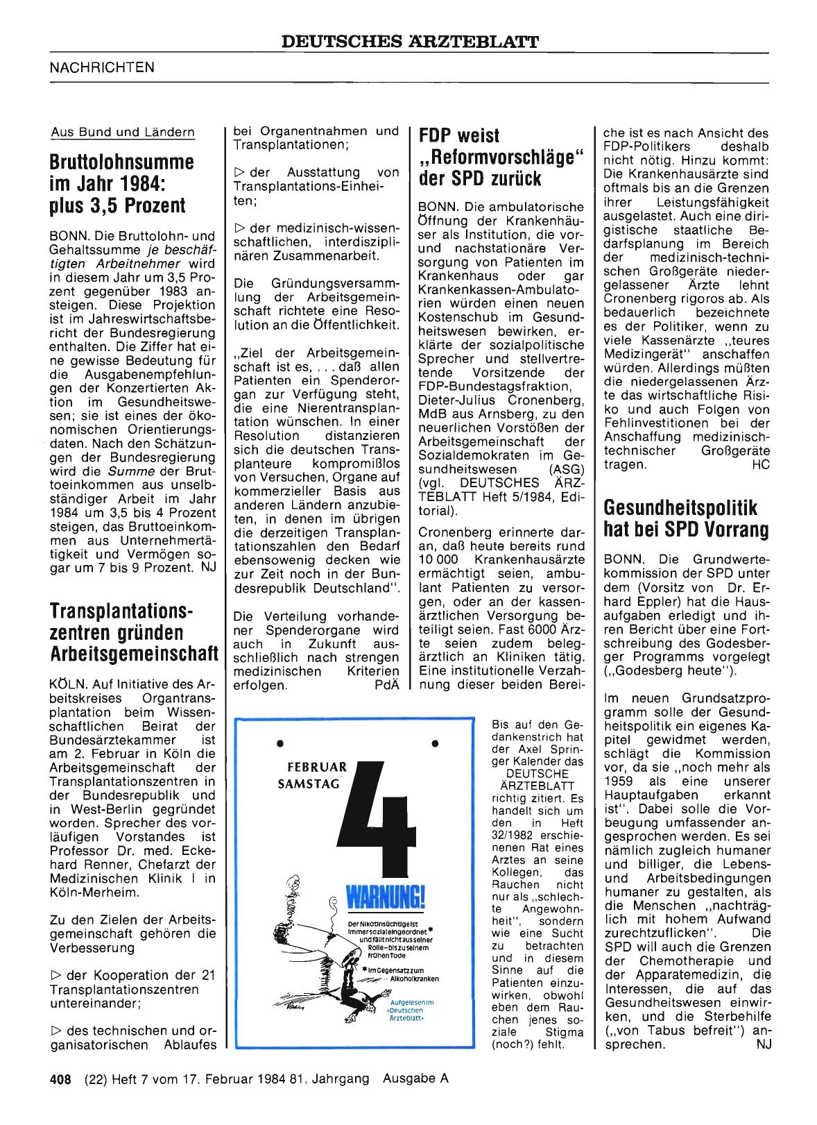 Vorschauseite 1: Transplantationszentren gründen Arbeitsgemeinschaft