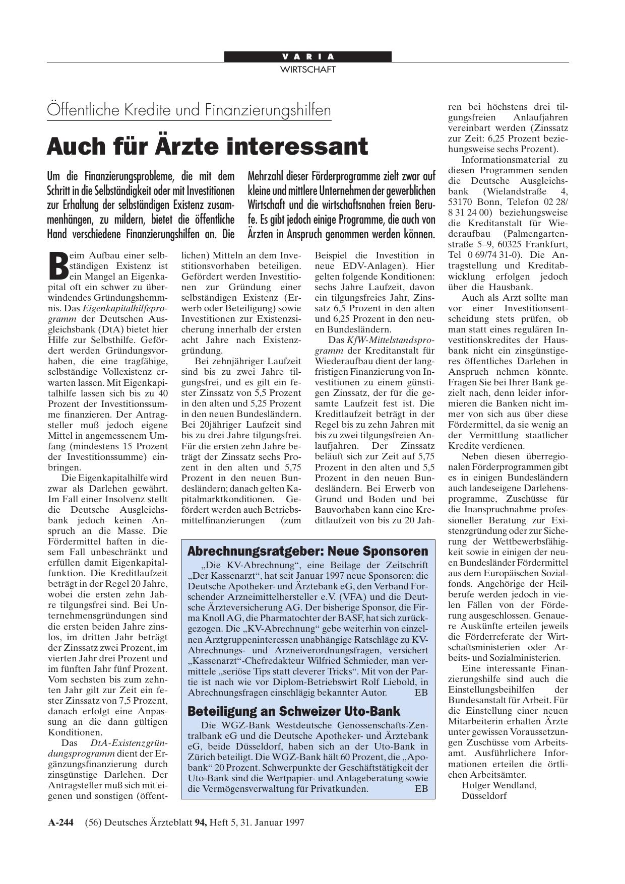 Vorschauseite 1: Abrechnungsratgeber: Neue Sponsoren