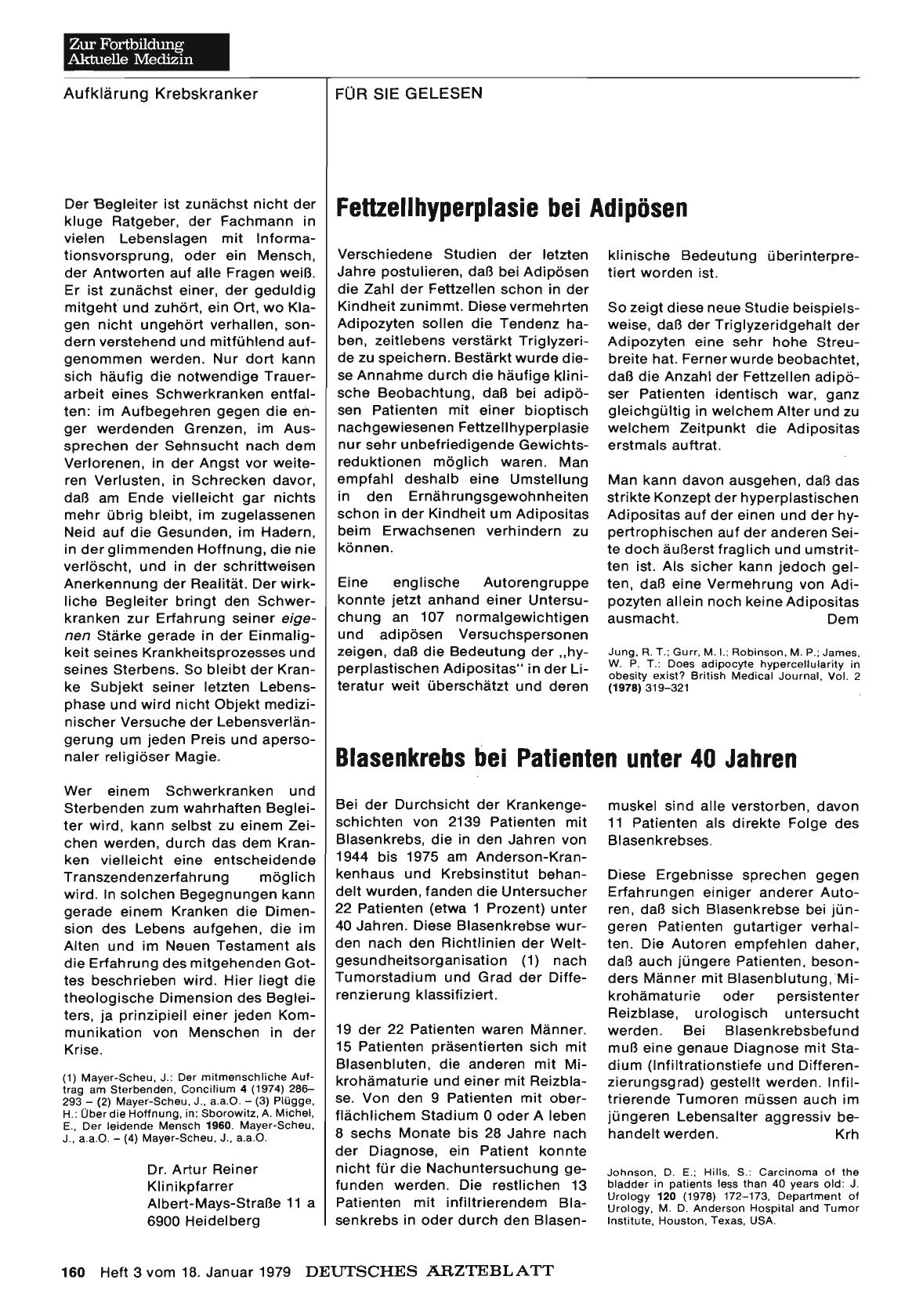 Vorschauseite 1: Blasenkrebs bei Patienten unter 40 Jahren