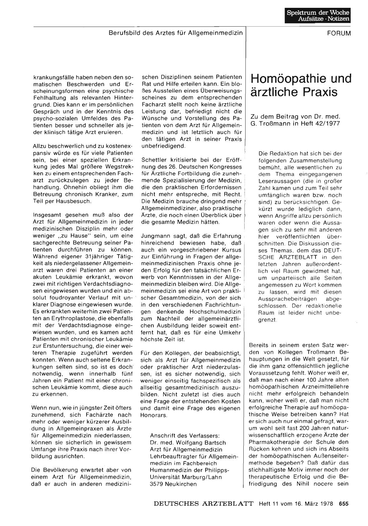 Vorschauseite 1: Homöopathie und ärztliche Praxis
