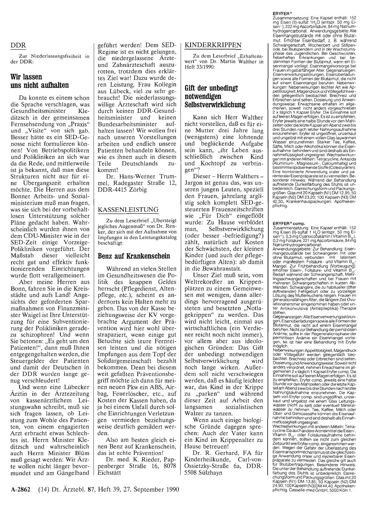 Vorschauseite 1: DDR: Wir lassen uns nicht aufhalten