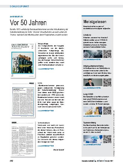 Vorschauseite 1: aerzteblatt.de: Vor 50 Jahren