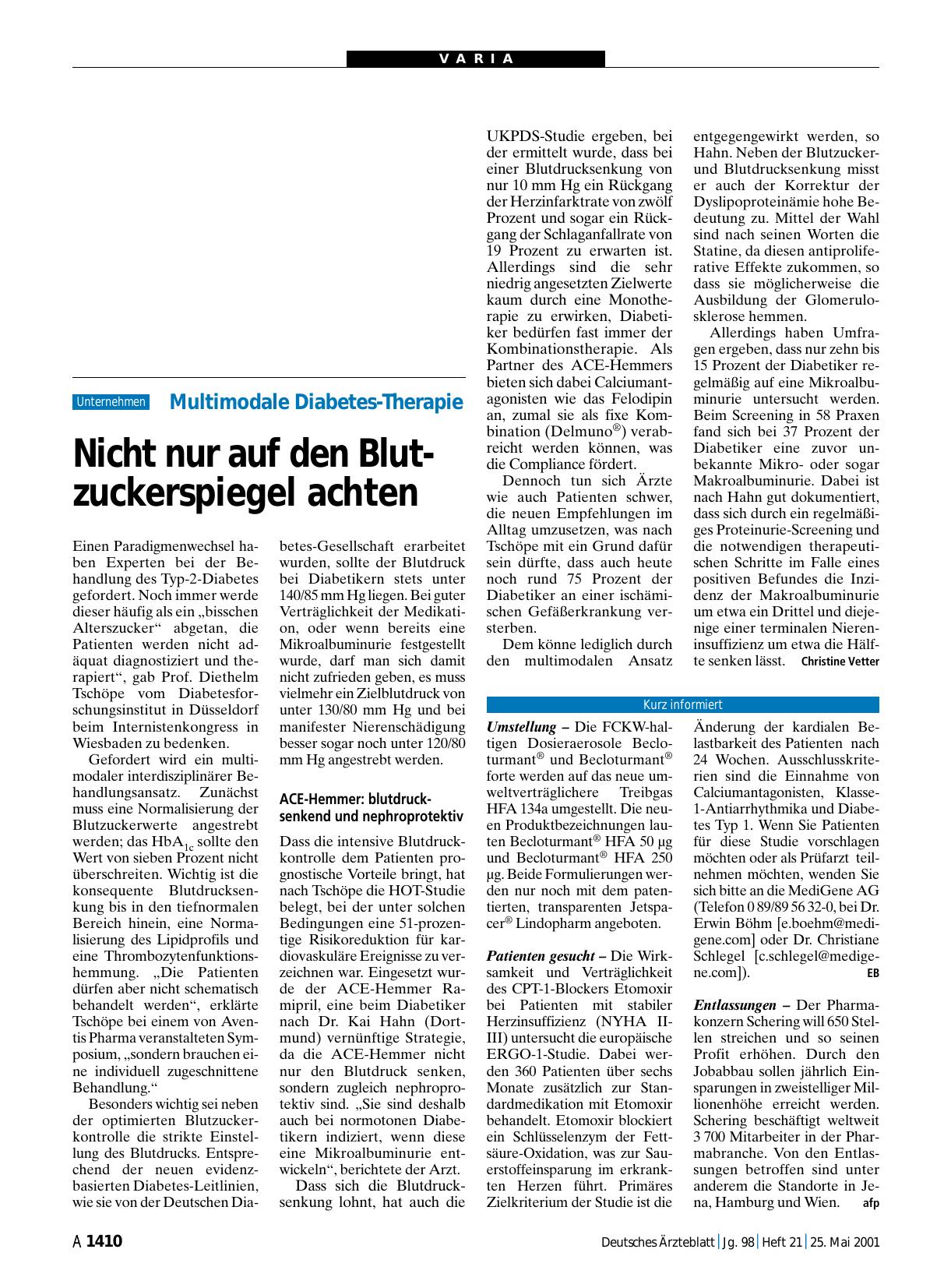 Vorschauseite 1: Kurz informiert