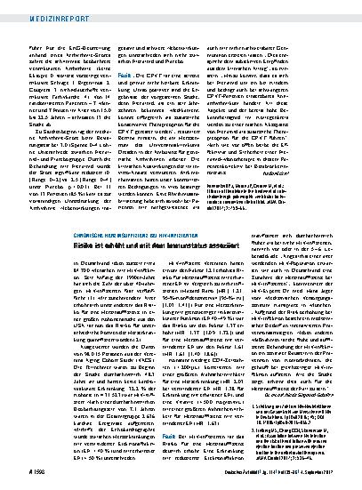 Vorschauseite 1: Chronische Herzinsuffizienz bei HIV-Infizierten: Risiko ist erhöht und mit dem Immunstatus assoziiert