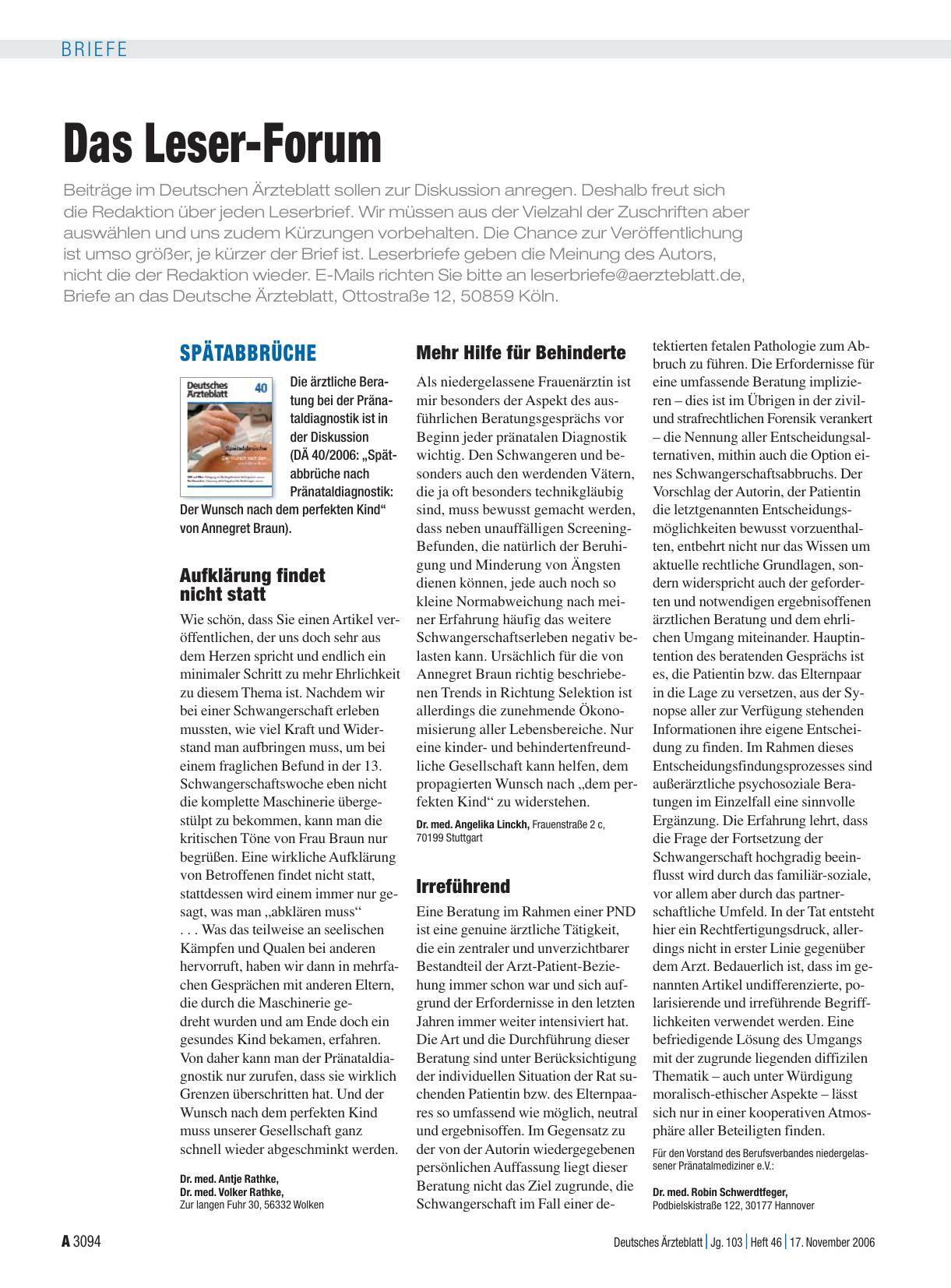 Vorschauseite 1: Spätabbrüche: Irreführend
