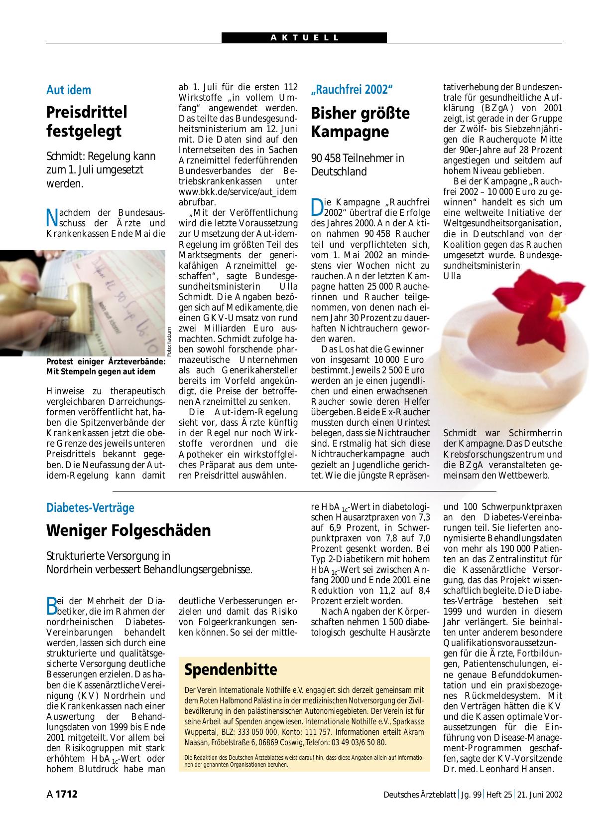 Vorschauseite 1: Aut idem: Preisdrittel festgelegt