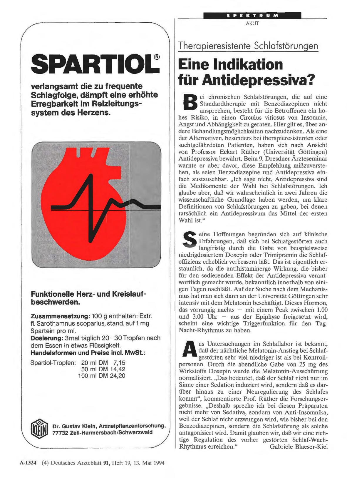 Vorschauseite 1: Therapieresistente Schlafstörungen: Eine Indikation für Antidepressiva?
