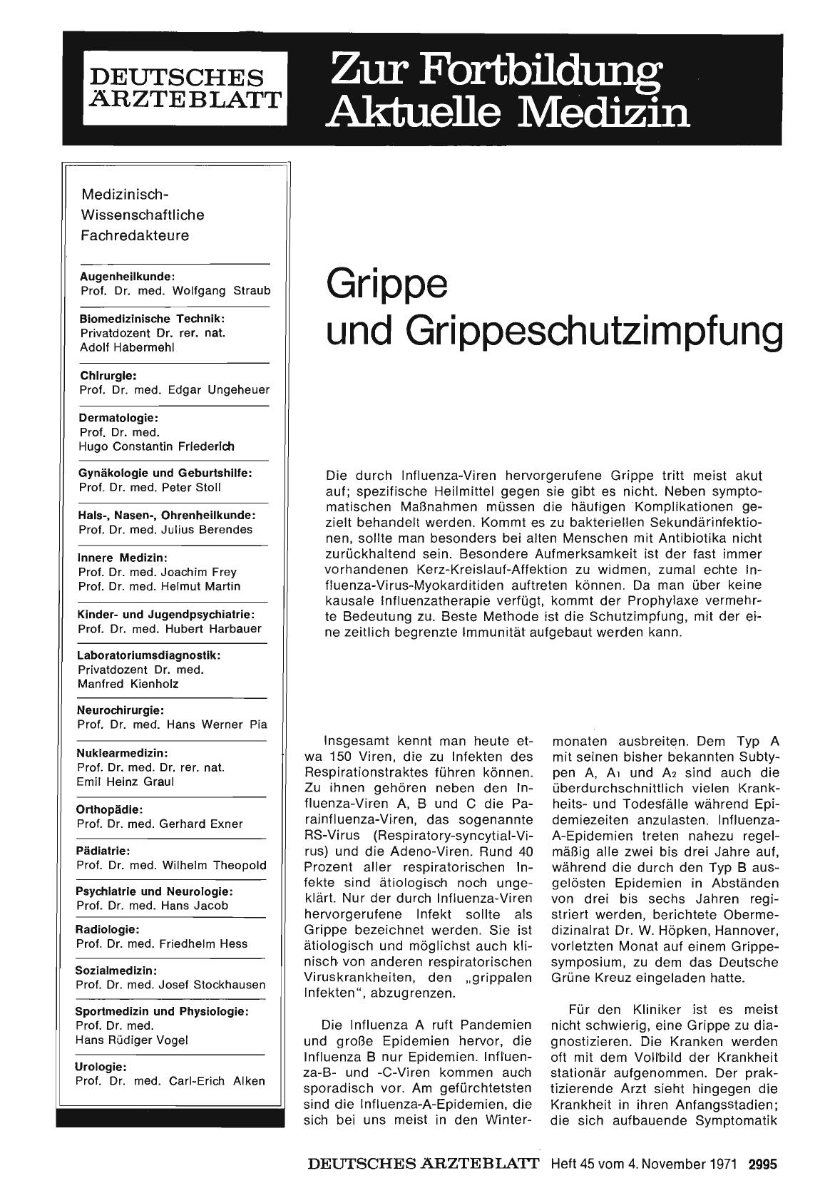 Vorschauseite 1: Grippe und Grippeschutzimpfung