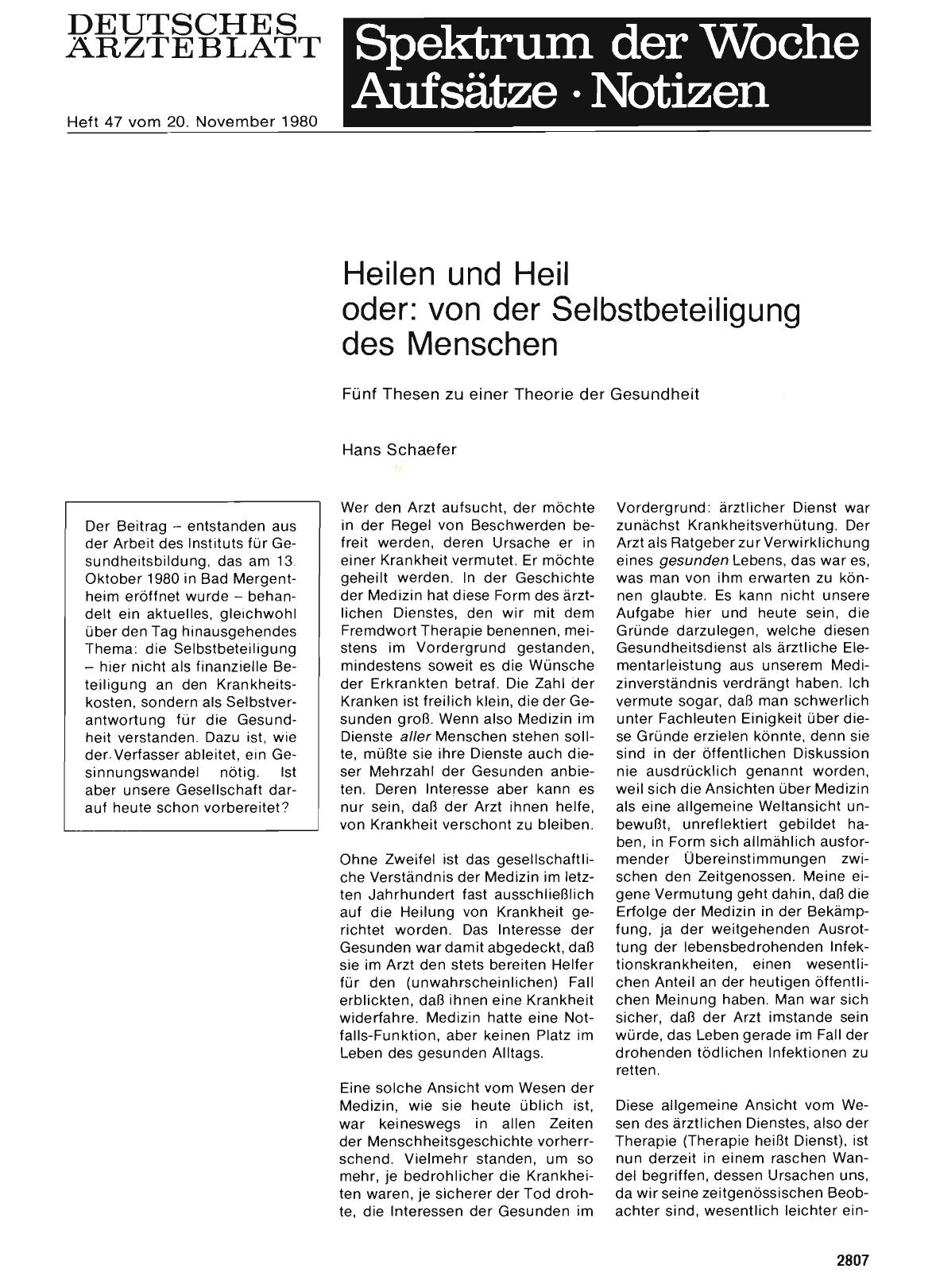 Vorschauseite 1: Heilen und Heil oder: von der Selbstbeteiligung des Menschen - Fünf Thesen zu einer Theorie der Gesundheit