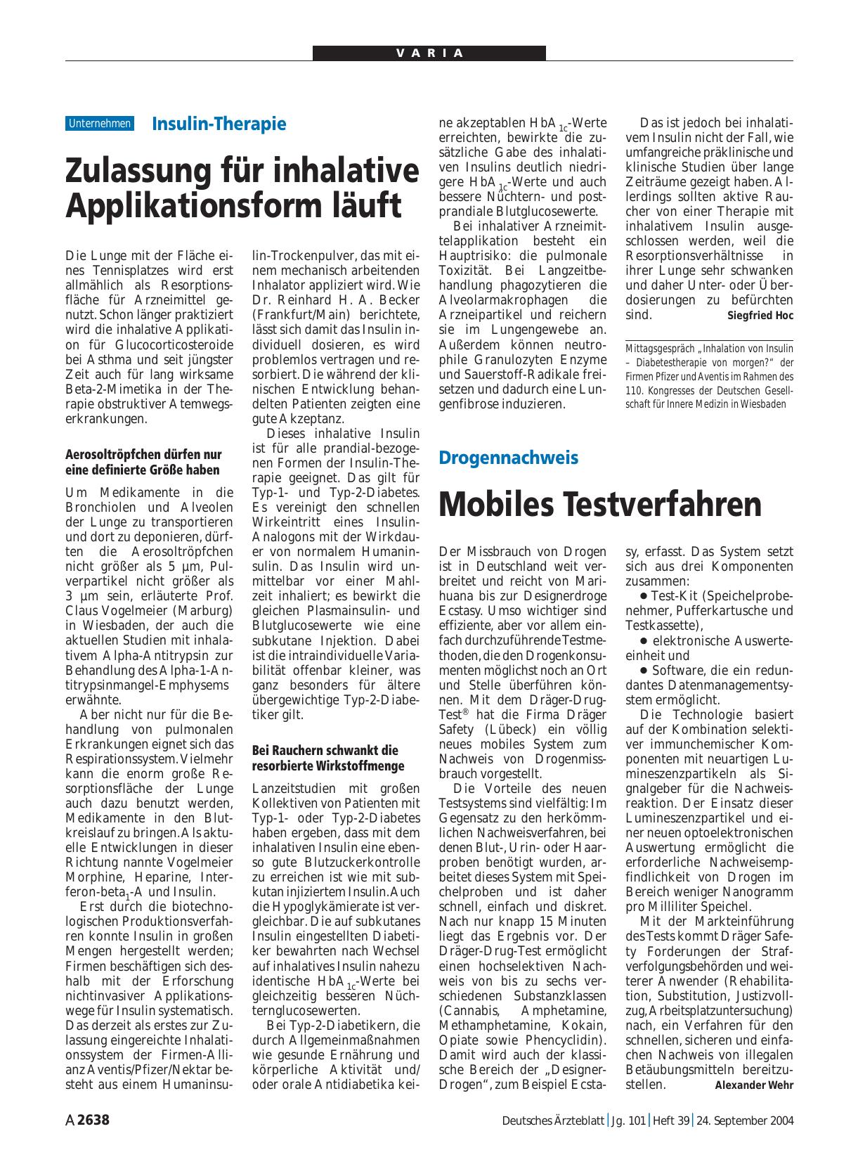 Vorschauseite 1: Drogennachweis: Mobiles Testverfahren