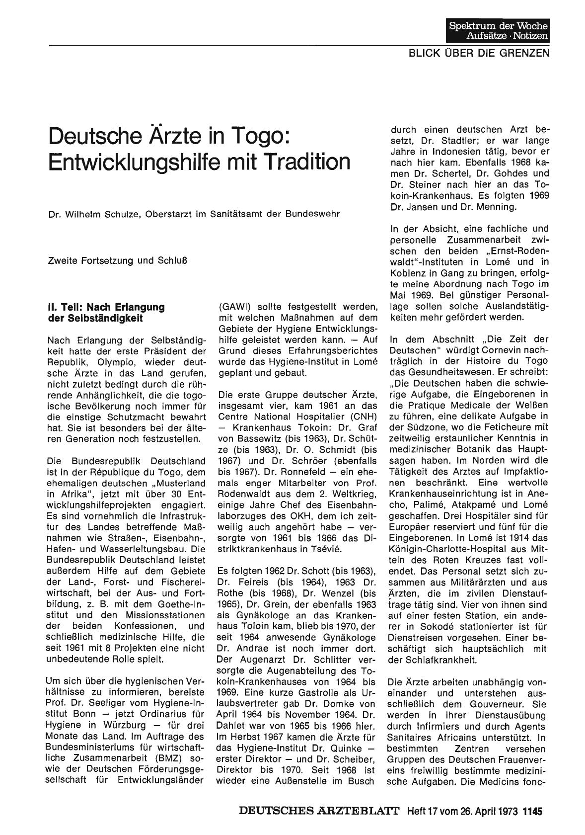 Vorschauseite 1: Deutsche Ärzte in Togo: Entwicklungshilfe mit Tradition