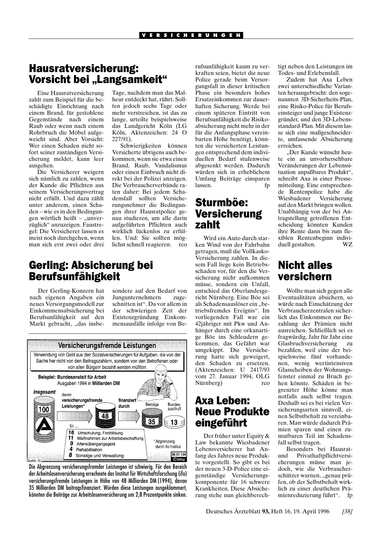 Vorschauseite 1: Versicherungsfremde Leistungen