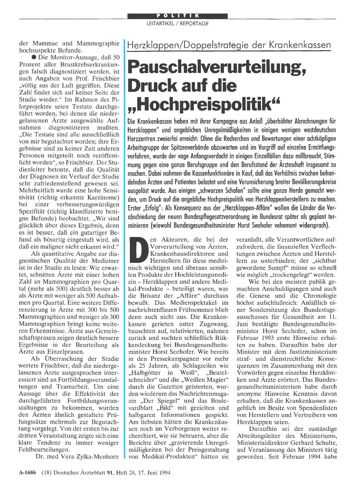 Vorschauseite 1: Herzklappen/Doppelstrategie der Krankenkassen: Pauschalverurteilung, Druck auf die „Hochpreispolitik“