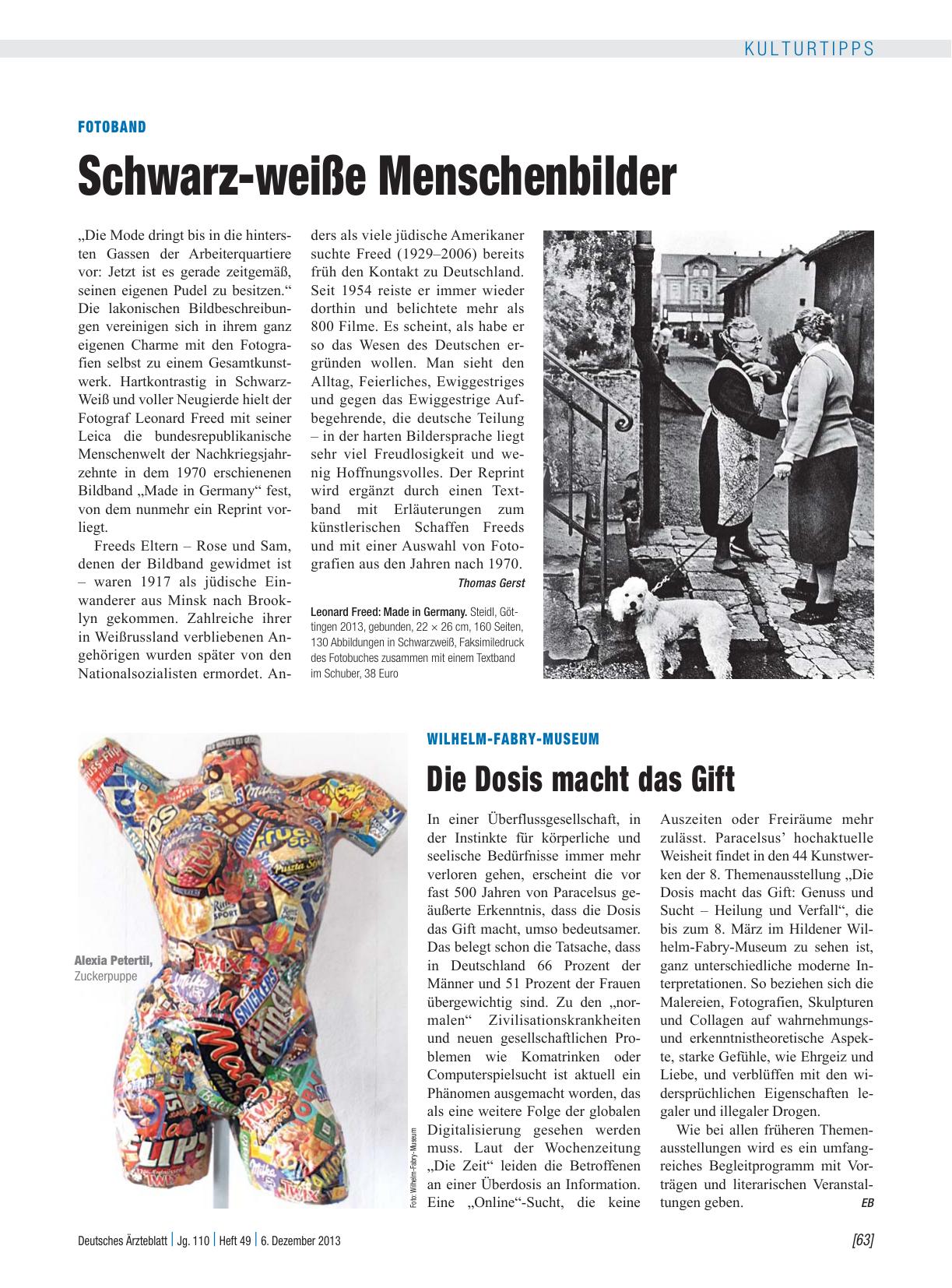 Vorschauseite 1: Wilhelm-Fabry-Museum: Die Dosis macht das Gift