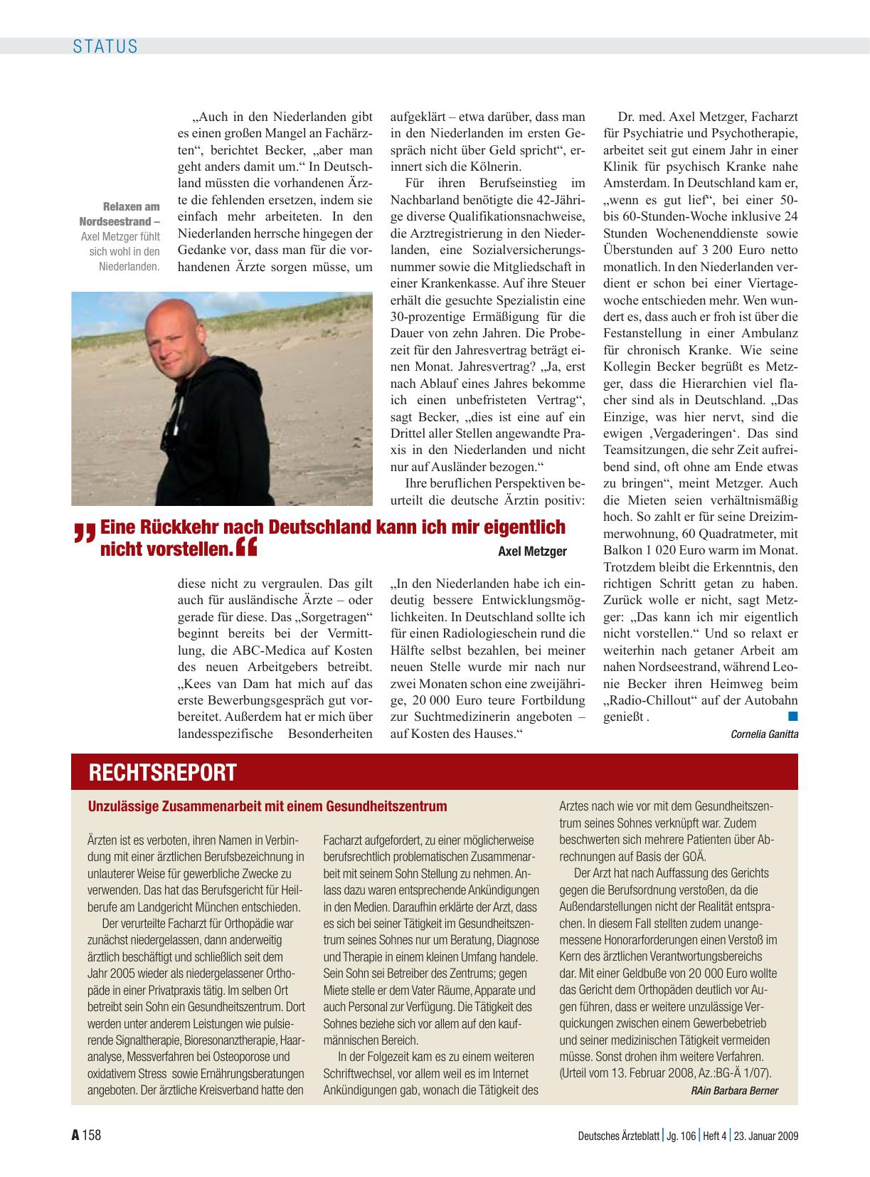 Vorschauseite 1: Unzulässige Zusammenarbeit mit einem Gesundheitszentrum