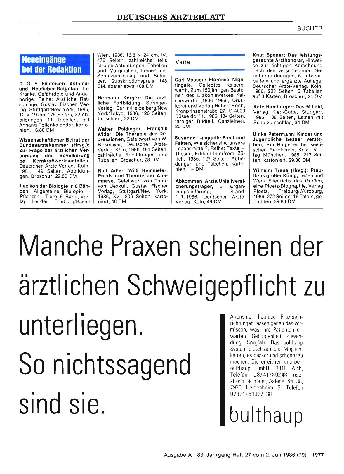 Vorschauseite 1: Neueingänge bei der Redaktion