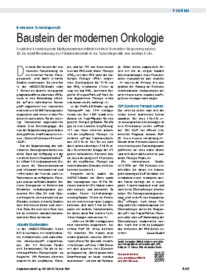 Vorschauseite 1: Molekulare Tumordiagnostik: Baustein der modernen Onkologie