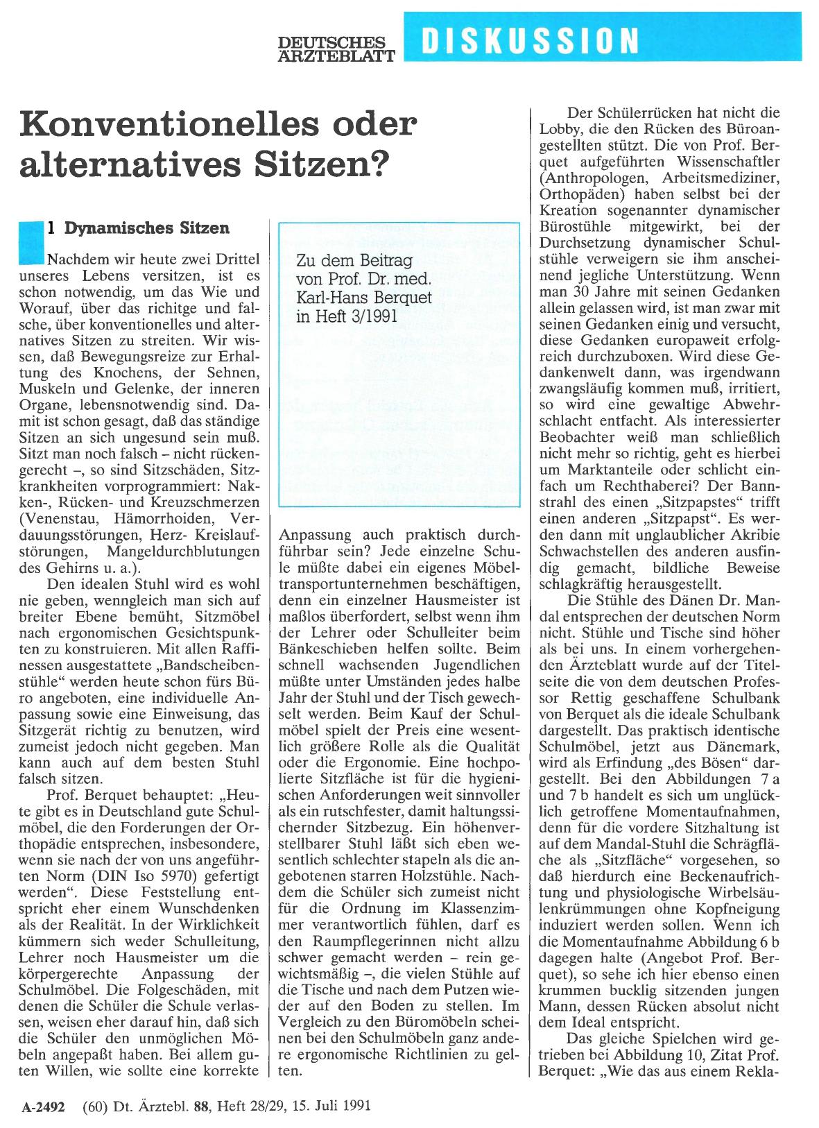 Vorschauseite 1: Konventionelles oder alternatives Sitzen? : 1 Dynamisches Sitzen