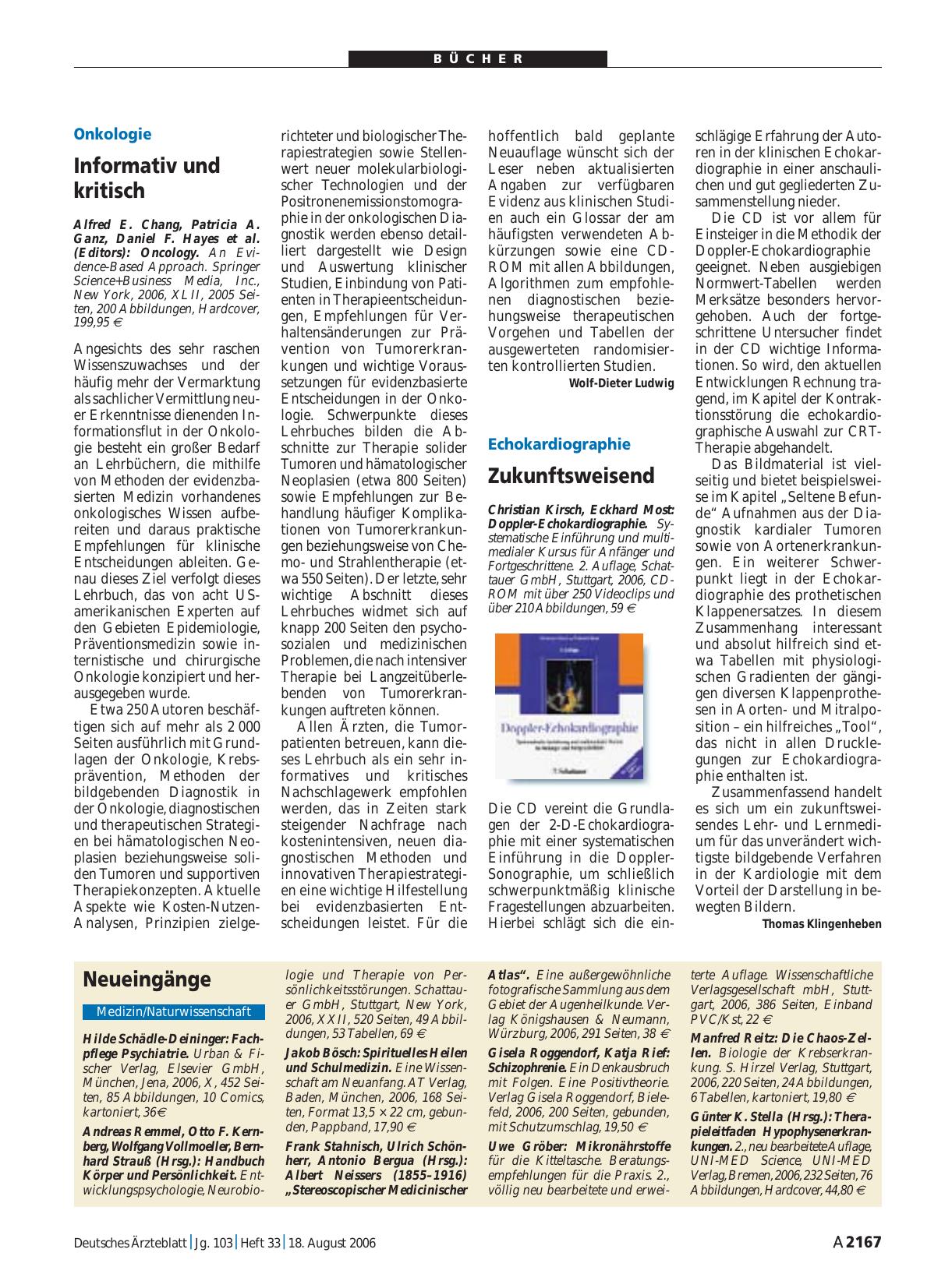 Vorschauseite 1: Oncology. An Evidence-Based Approach