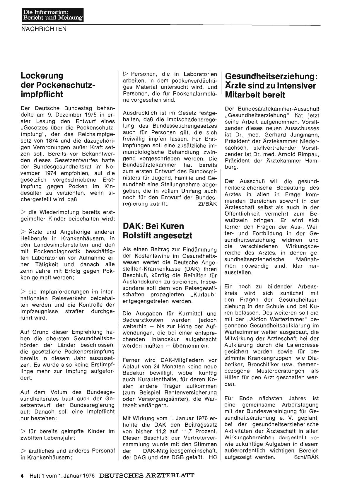 Vorschauseite 1: Lockerung der Pockenschutzimpfpflicht