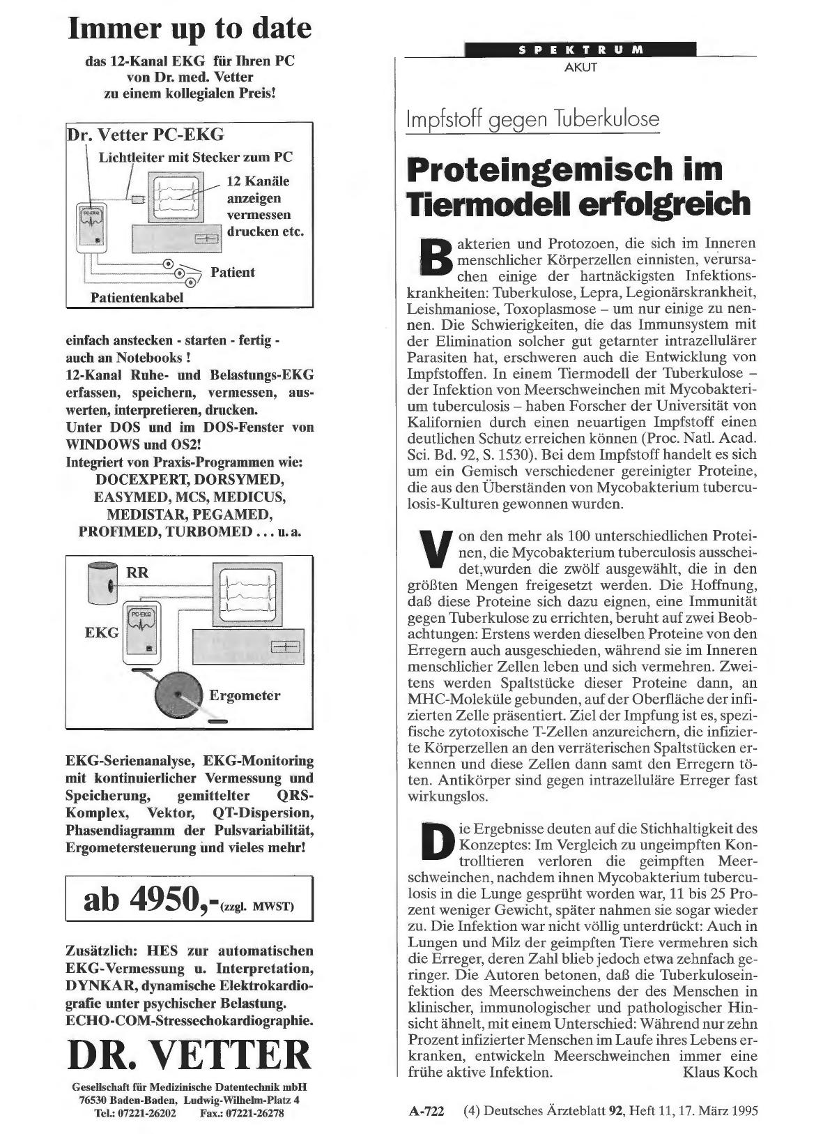 Vorschauseite 1: Impfstoff gegen Tuberkulose: Proteingemisch im Tiermodell erfolgreich