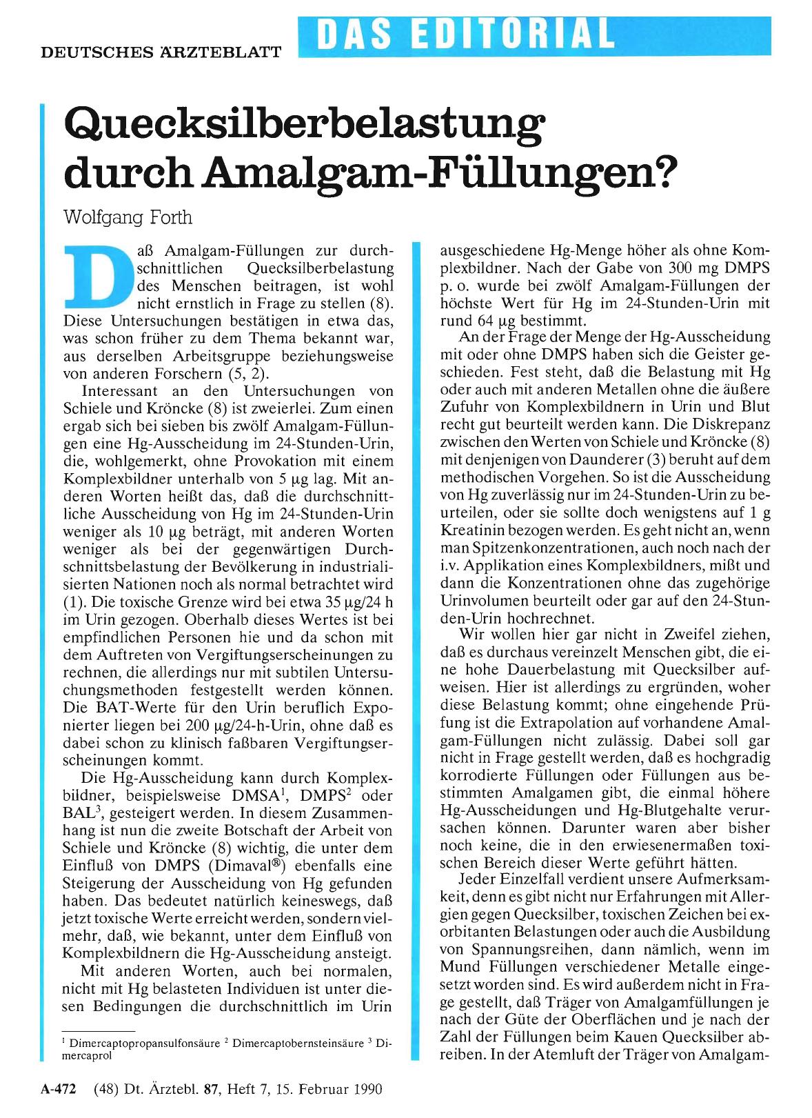 Vorschauseite 1: Quecksilberbelastung durch Amalgam-Füllungen?