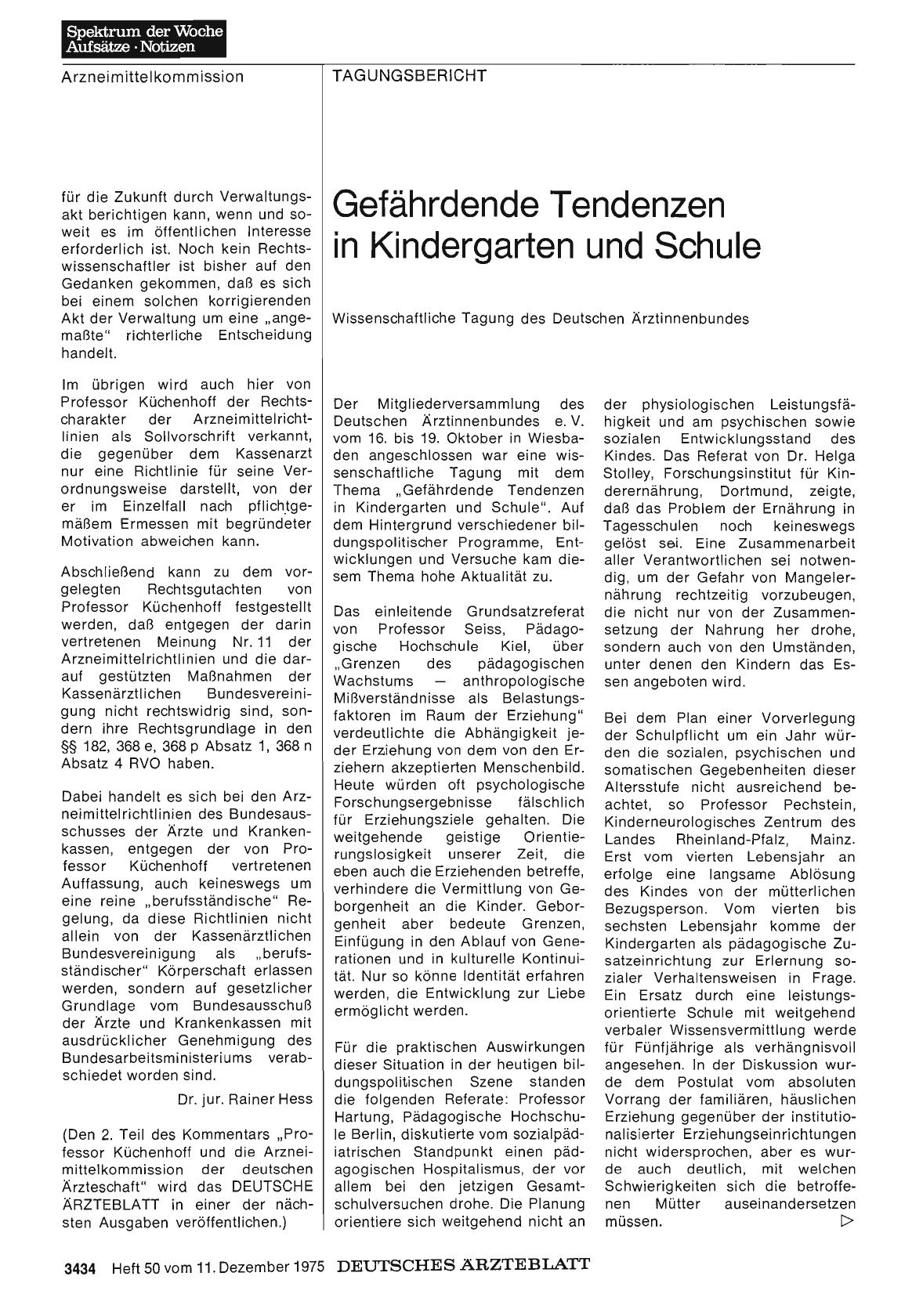 Vorschauseite 1: Gefährdende Tendenzen in Kindergarten und Schule: Wissenschaftliche Tagung des Deutschen Ärztinnenbundes