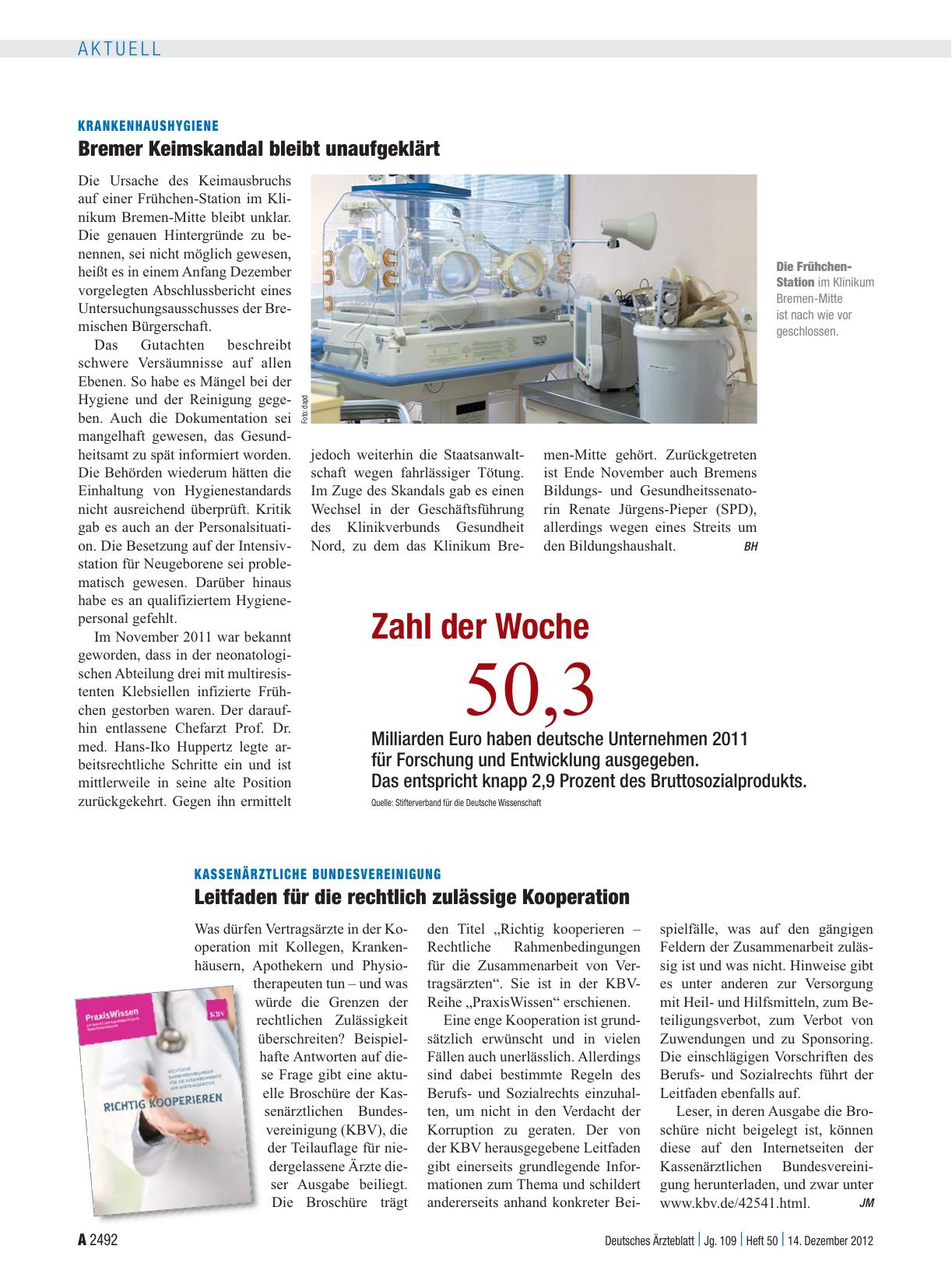 Vorschauseite 1: Zahl der Woche 50,3