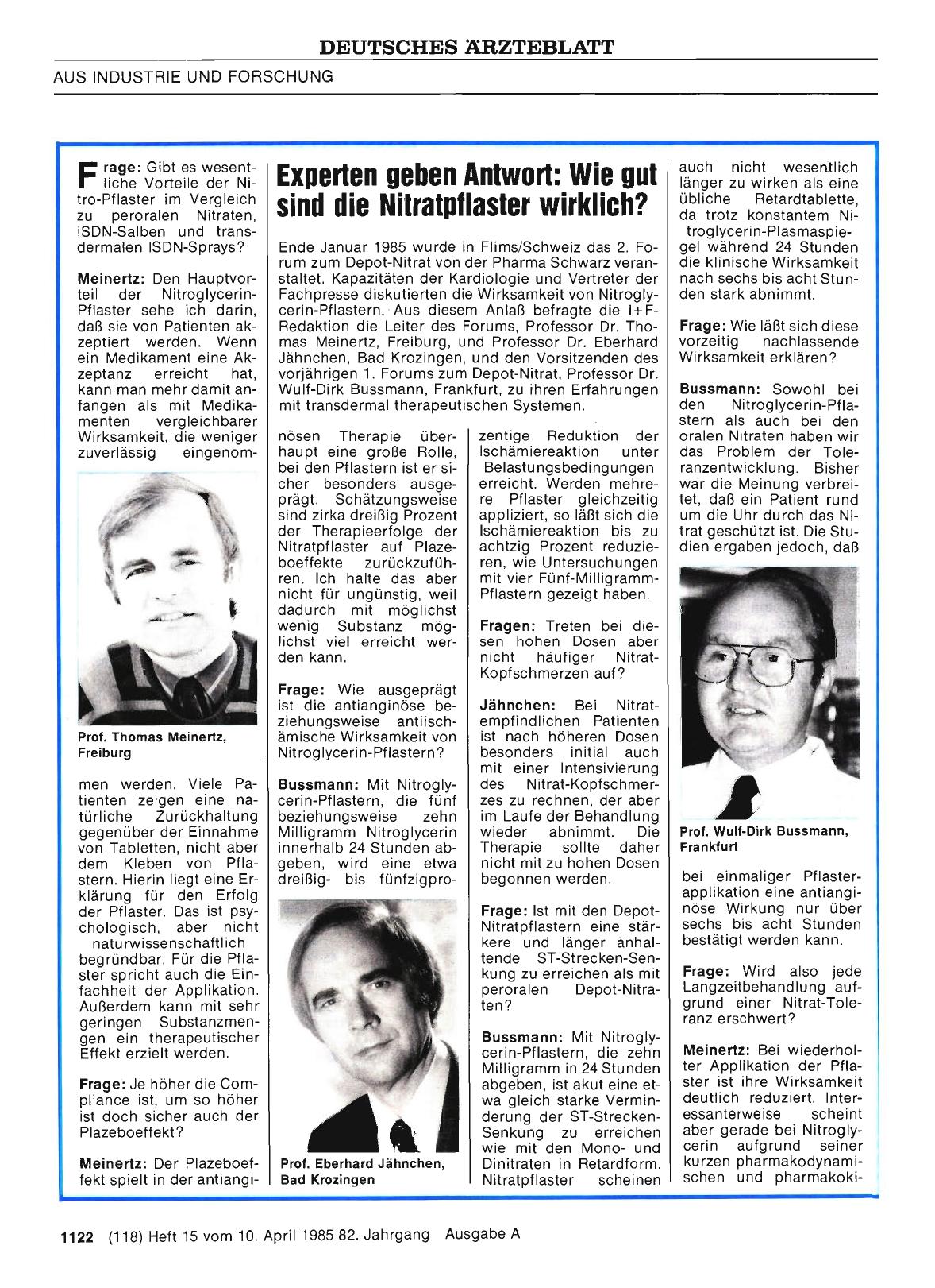 Vorschauseite 1: Experten geben Antwort: Wie gut sind die Nitratpflaster wirklich?