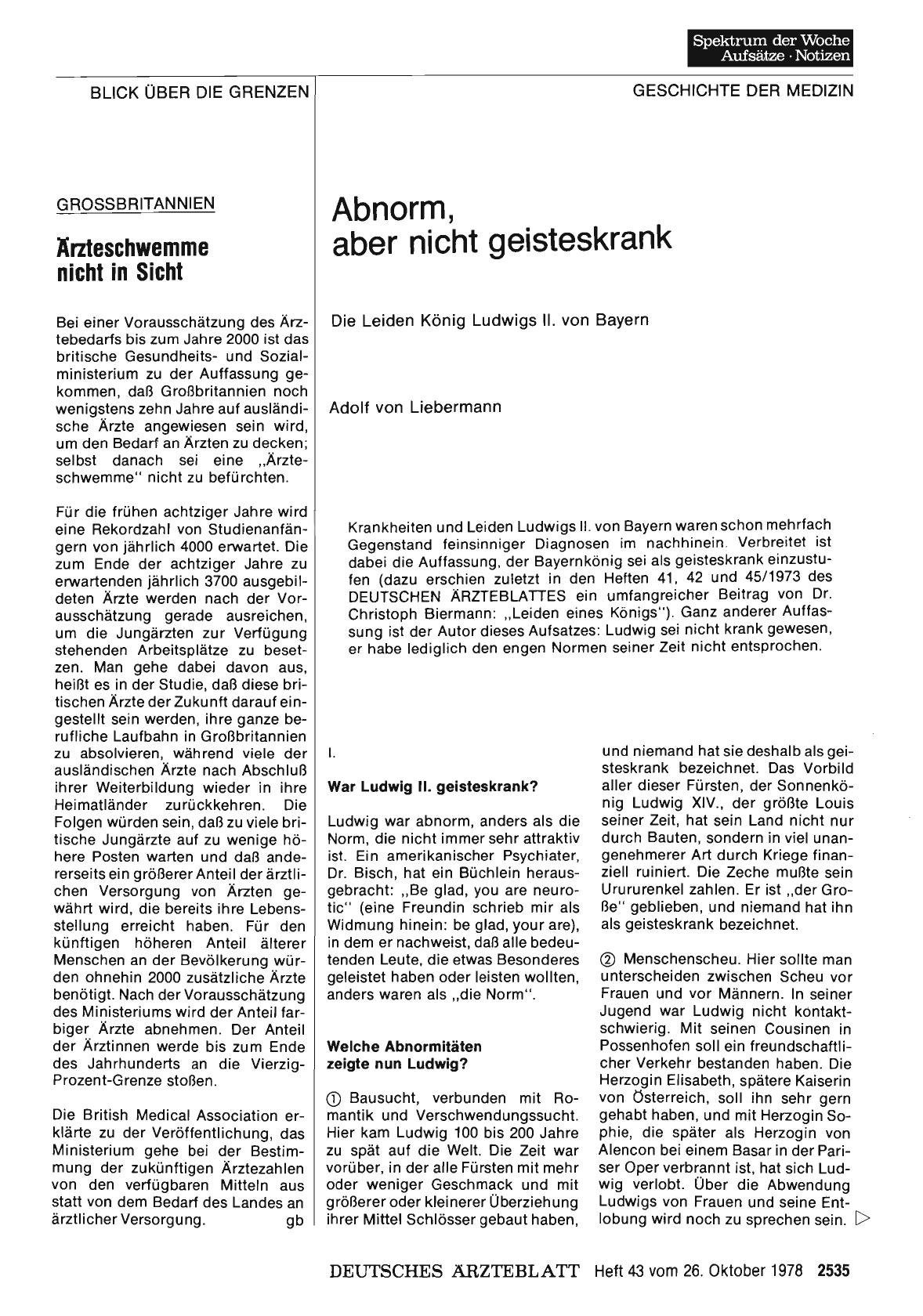 Vorschauseite 1: GROSSBRITANNIEN: Ärzteschwemme nicht in Sicht