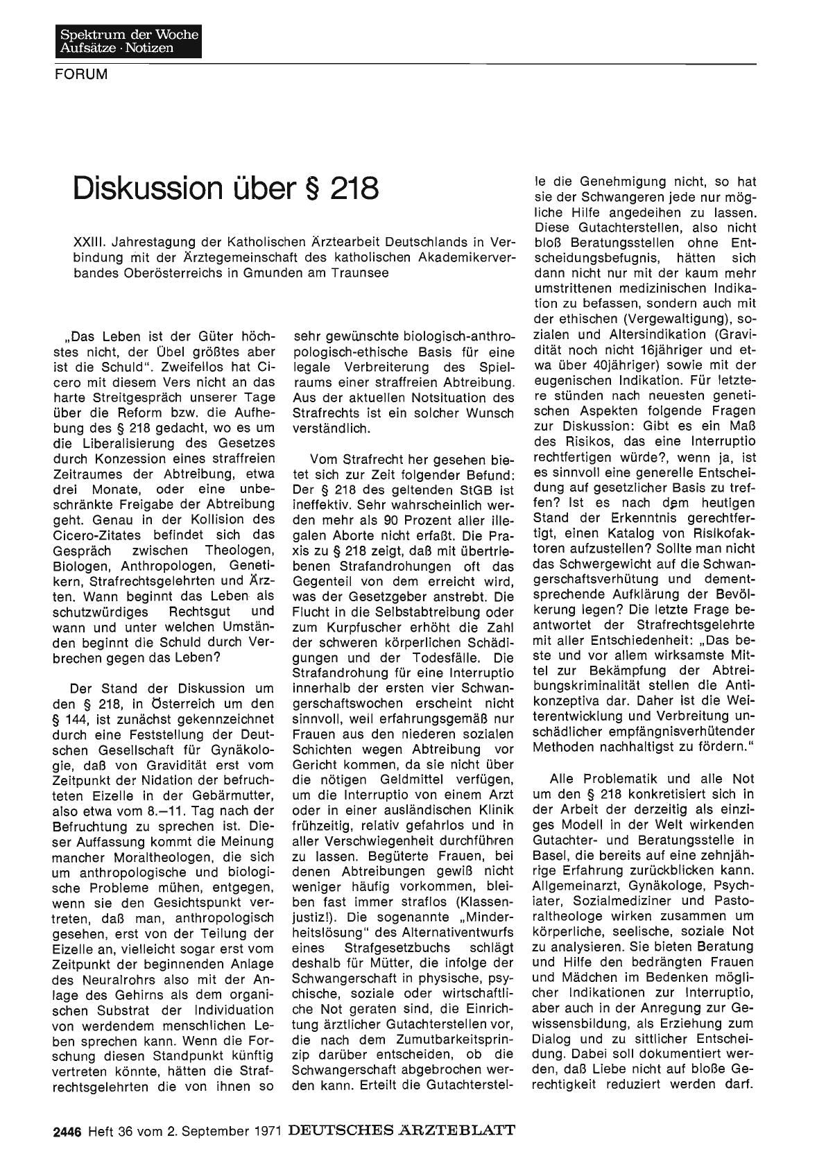 Vorschauseite 1: Diskussion über § 218