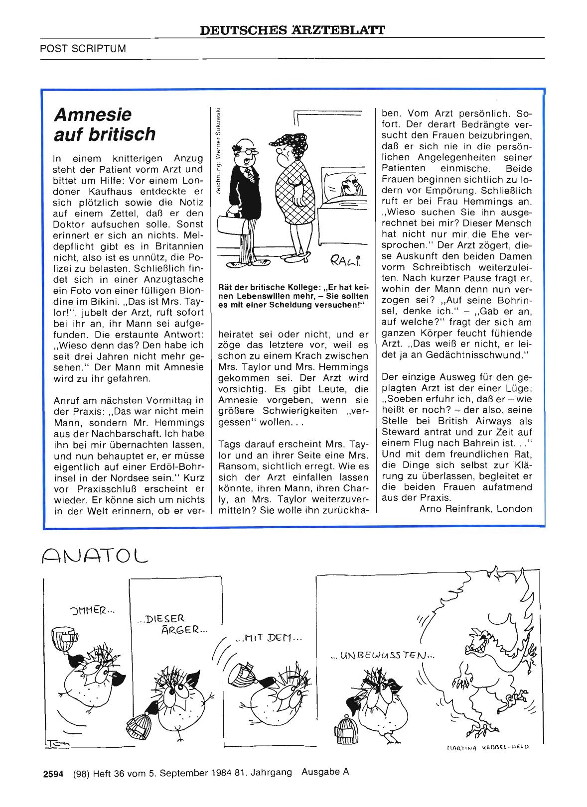 Vorschauseite 1: Amnesie auf britisch