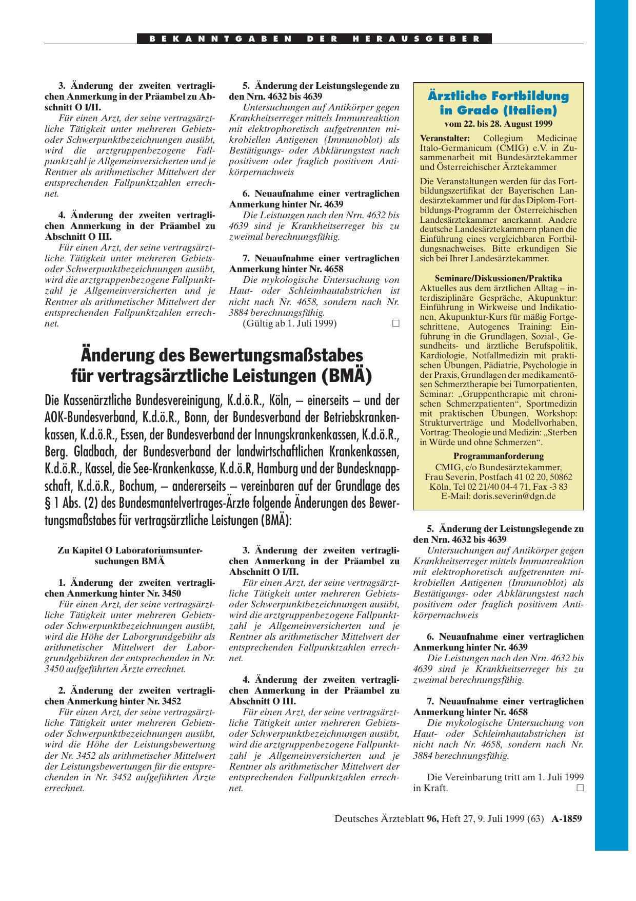 Vorschauseite 1: Ärztliche Fortbildung in Grado (Italien)
