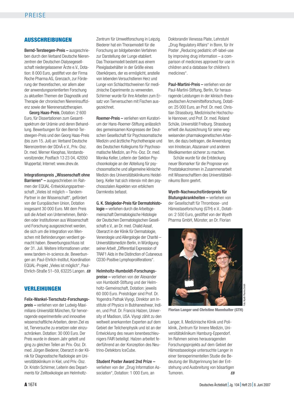 Vorschauseite 1: Ausschreibungen