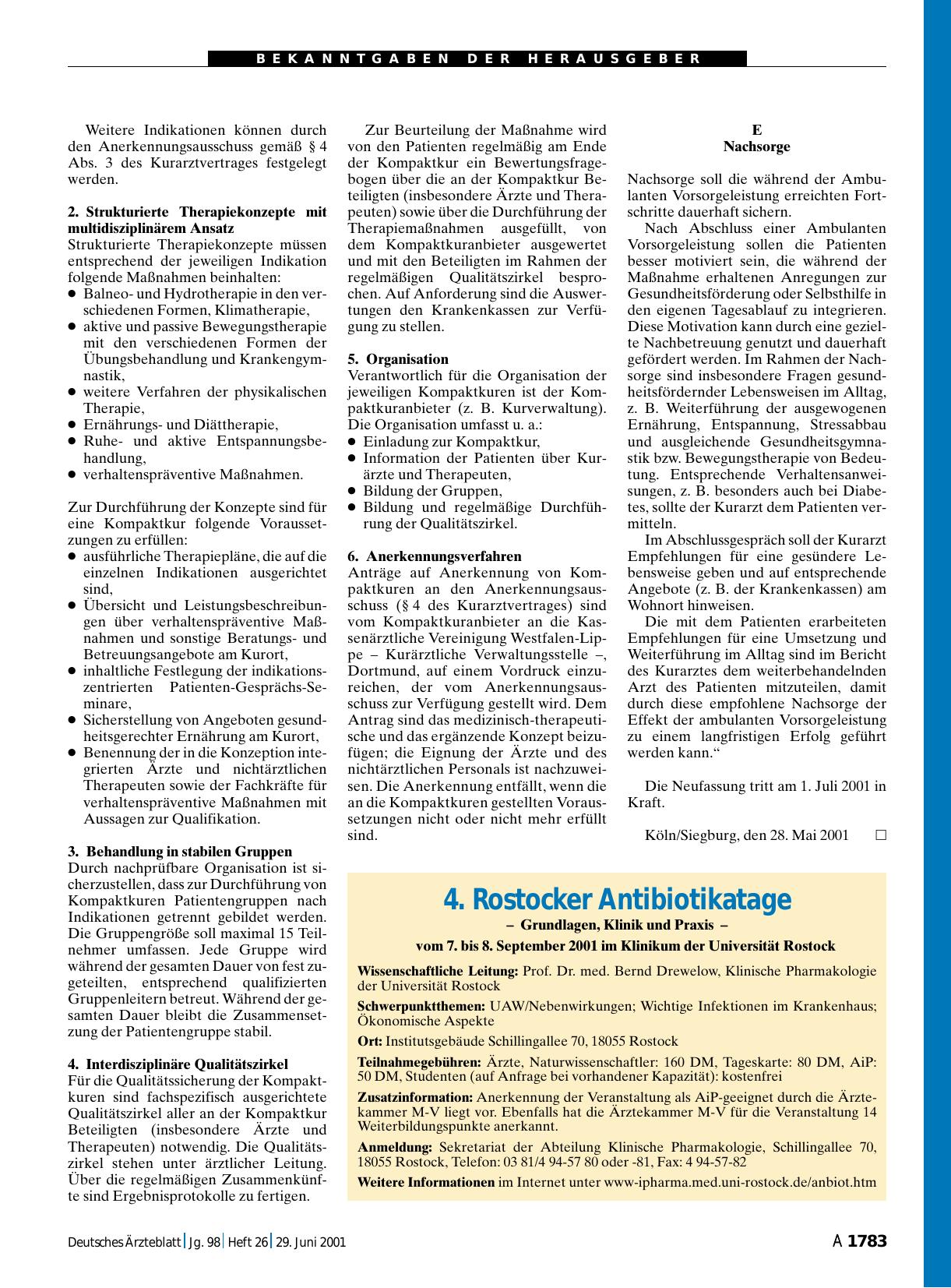 Vorschauseite 1: 4. Rostocker Antibiotikatage